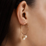 TAI JEWELRY Earrings Gold Hoop With Pearls