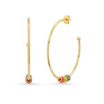 TAI JEWELRY Earrings Hoops with Rainbow Enamel Rondelles