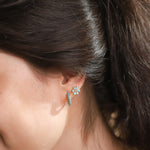 TAI JEWELRY | Huggies Encrusted With Colored Stones And CZ Stones | Earrings |