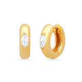 TAI JEWELRY Earrings Huggies With Marquise CZ Accent