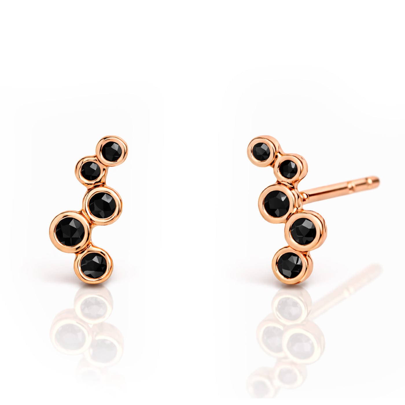 TAI JEWELRY Earrings Rose Gold/Jet Itty Bitty Post Earring