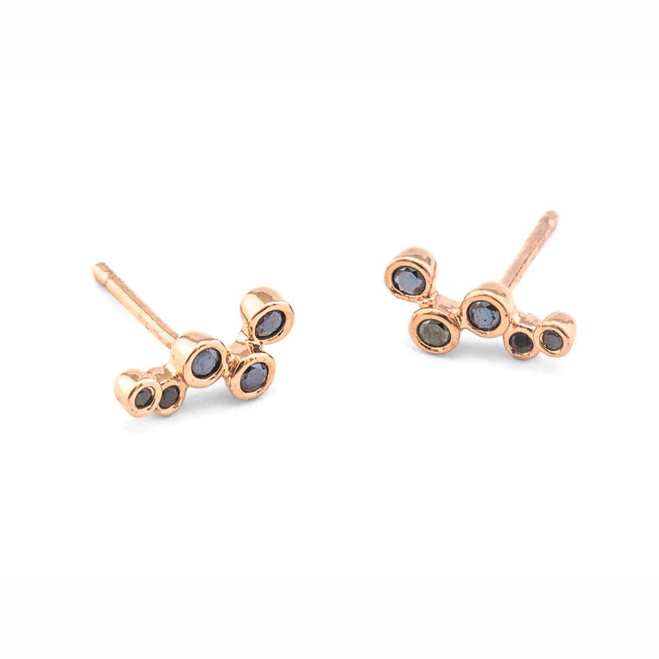 TAI JEWELRY Earrings Rose Gold/Jet Itty Bitty Post Earring