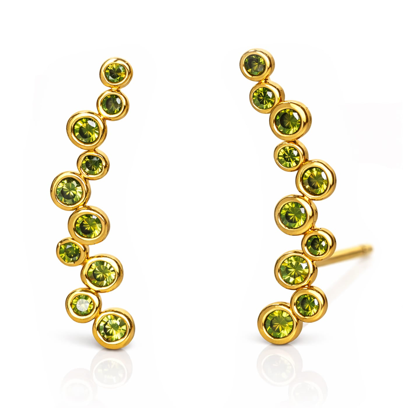 TAI JEWELRY Earrings GOLD-OLIVE Itty Bitty Stack Climber