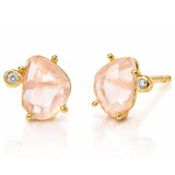 TAI JEWELRY Earrings Rose Quartz Labradorite and CZ Post Earring