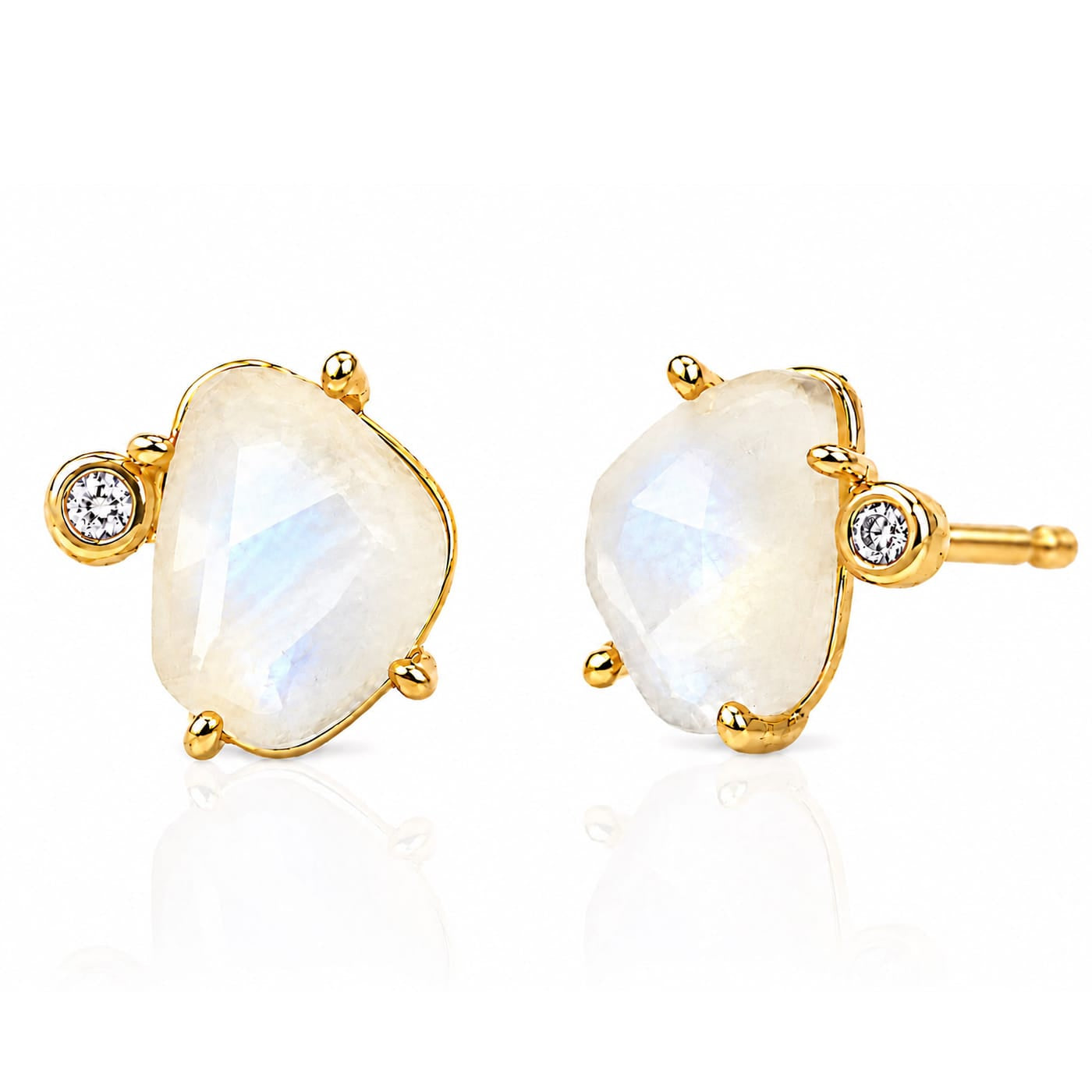 TAI JEWELRY Earrings White Labradorite and CZ Post Earring