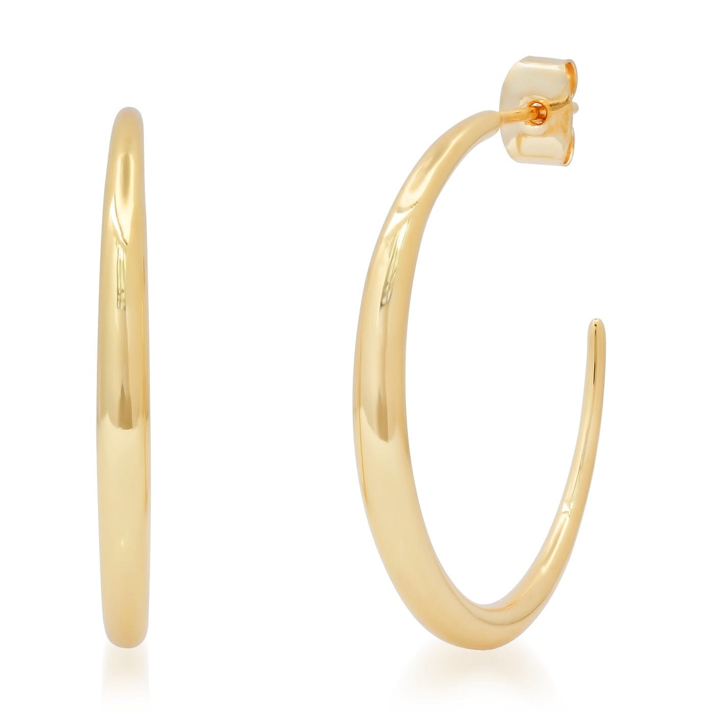 TAI JEWELRY Earrings Large Gold Curved Graduated Hoops