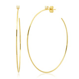 TAI JEWELRY Earrings Large Gold Hoop With Pearl Stud