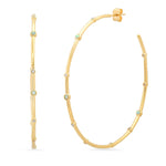 TAI JEWELRY Earrings Large Open Hoops With Opal Accents