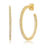TAI JEWELRY Earrings Gold Large Pave Cz Hoops