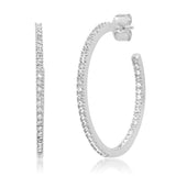 TAI JEWELRY Earrings Silver Large Pave Cz Hoops