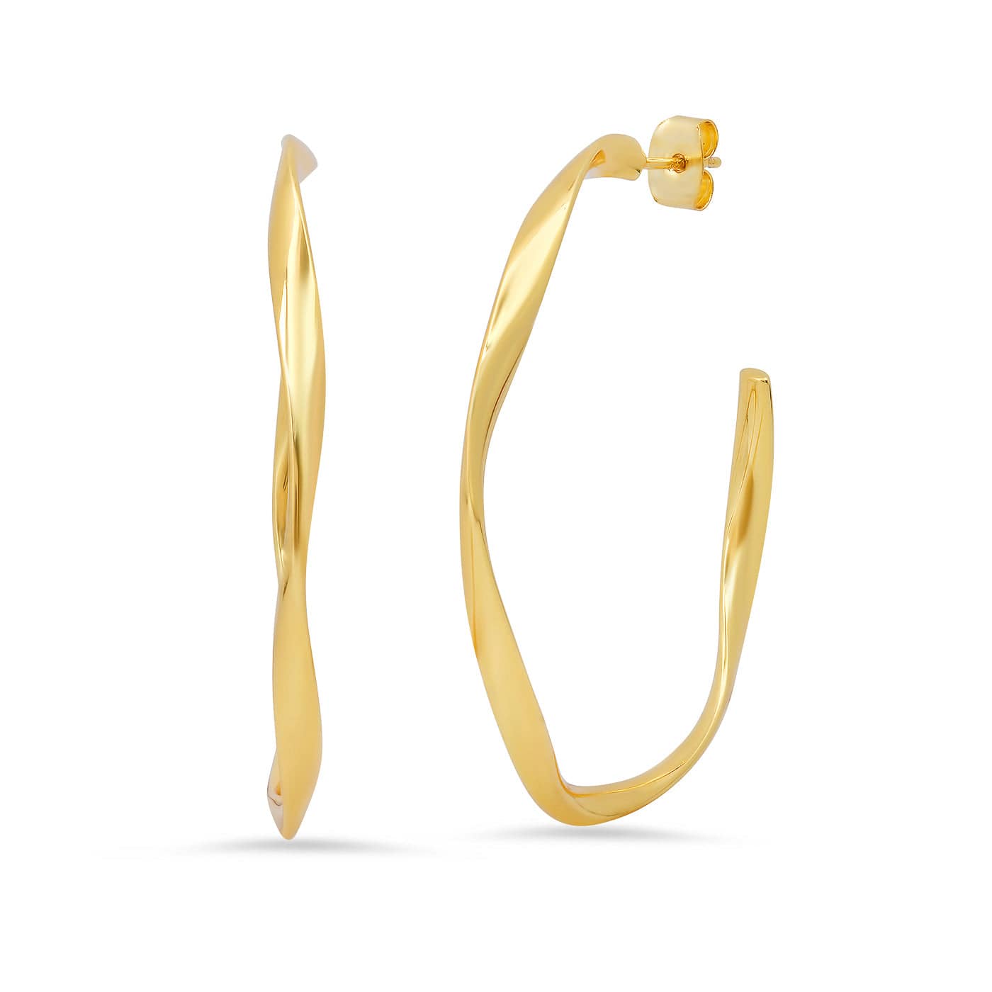 TAI JEWELRY Earrings Large Wavy Gold Hoops