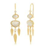 TAI JEWELRY Earrings Labradorite Las Plumes Feather Drop Earrings