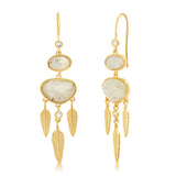 TAI JEWELRY Earrings Labradorite Las Plumes Feather Drop Earrings