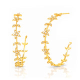TAI JEWELRY Earrings Leaf Hoop Earrings