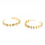 TAI JEWELRY Earrings Gold Leaf Hoop Earrings