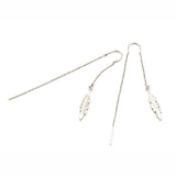 TAI JEWELRY Earrings Silver Leaf Threader Earring