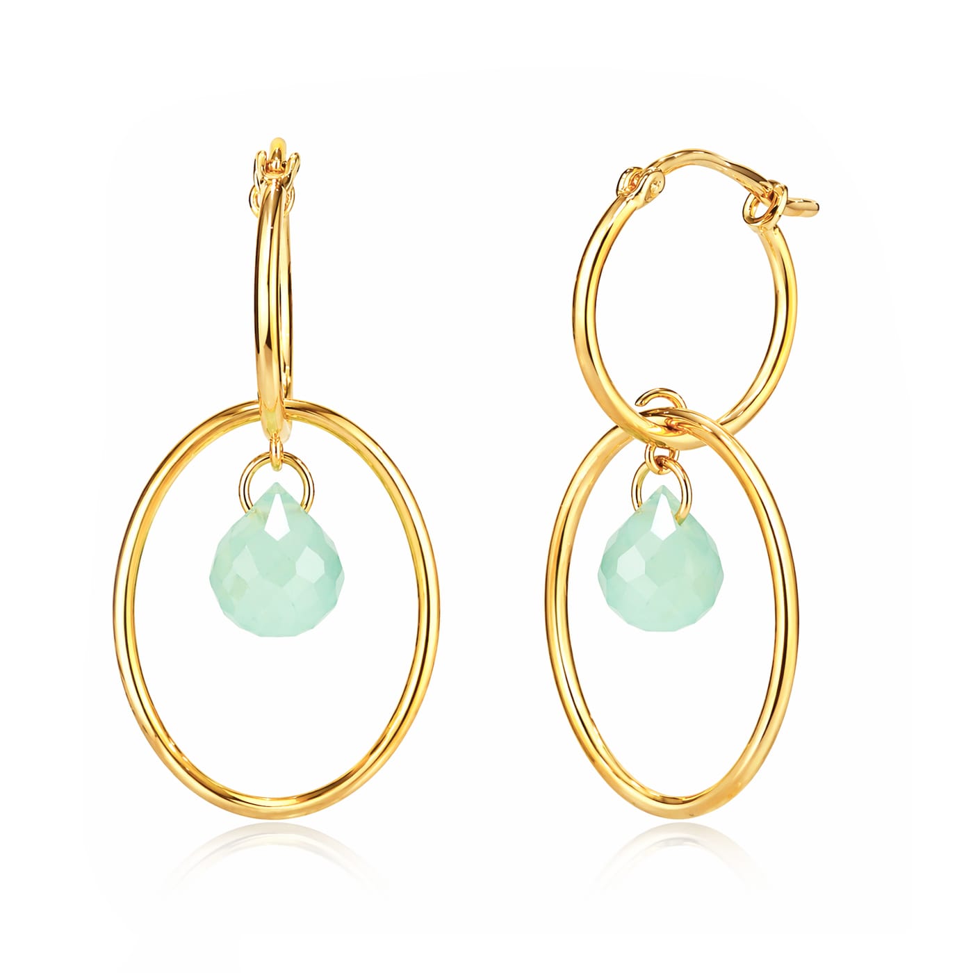 TAI JEWELRY Earrings Light Mint Huggie With Hoop Earring