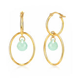 TAI JEWELRY Earrings Light Mint Huggie With Hoop Earring