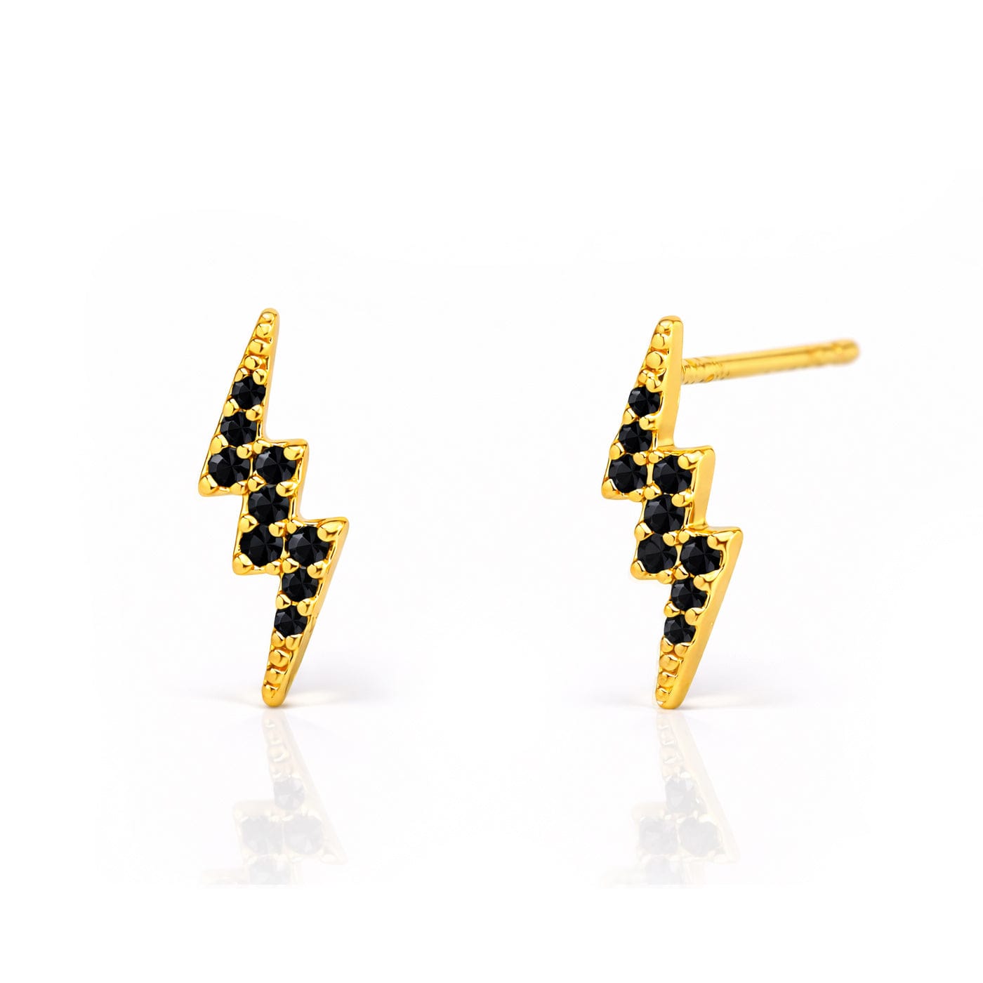 TAI JEWELRY Earrings Gold/Jet Lighting Stud