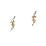 TAI JEWELRY Earrings Gold Lightning Stud