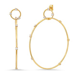 TAI JEWELRY Earrings Linked Hoop with CZ Accents