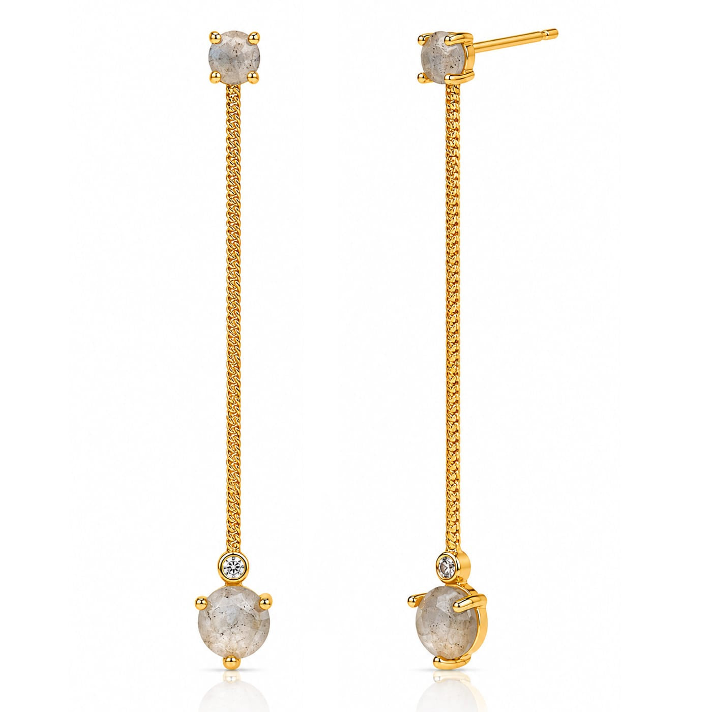TAI JEWELRY Earrings Long Drip Snake Chain Earrings W Labradorite Accents