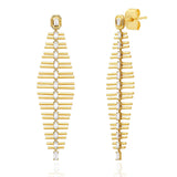 TAI JEWELRY | Long Gold Baguette Drop Earrings | Earrings |