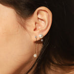 TAI JEWELRY Earrings Long Linear Chain Earring With Pearl Drop