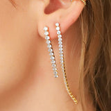 TAI JEWELRY | Long Linear CZ Earrings | Earrings |
