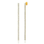 TAI JEWELRY Earrings Gold Vermeil Long Linear CZ Earrings