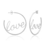 TAI JEWELRY Earrings Silver Love Hoops