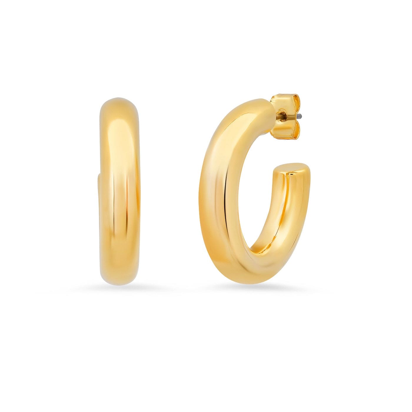TAI JEWELRY Earrings Medium Gold Tubular Hoops