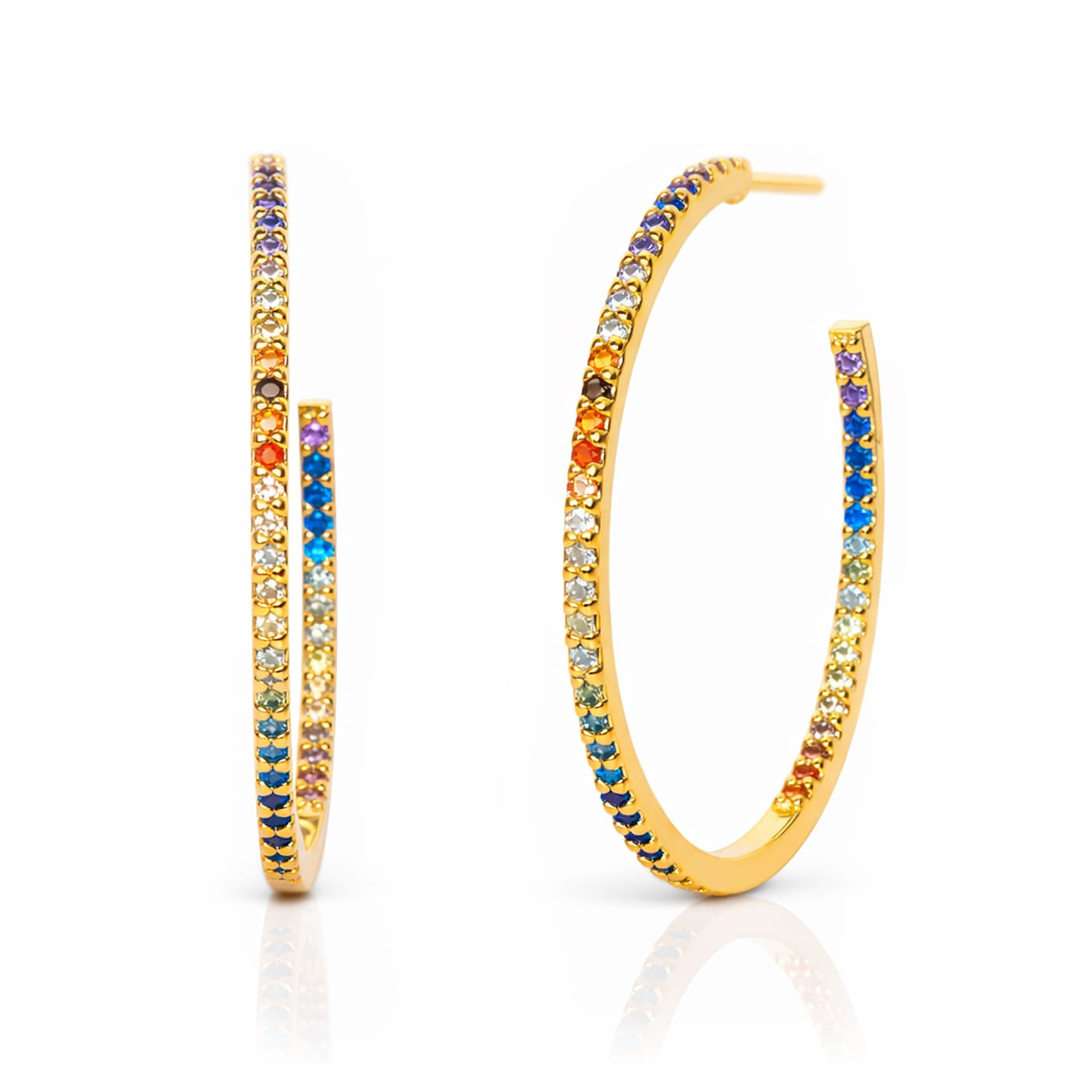TAI JEWELRY Earrings Medium Rainbow Hoop | 22mm