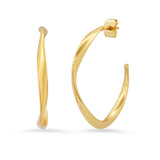 TAI JEWELRY Earrings Medium Wavy Gold Hoops