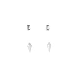 TAI JEWELRY Earrings SILVER Mini Baguette Set Of 2 Earrings