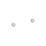 TAI JEWELRY Earrings Silver Mini Bezel Set Opal Studs