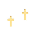 TAI JEWELRY Earrings Gold Mini Cross Studs