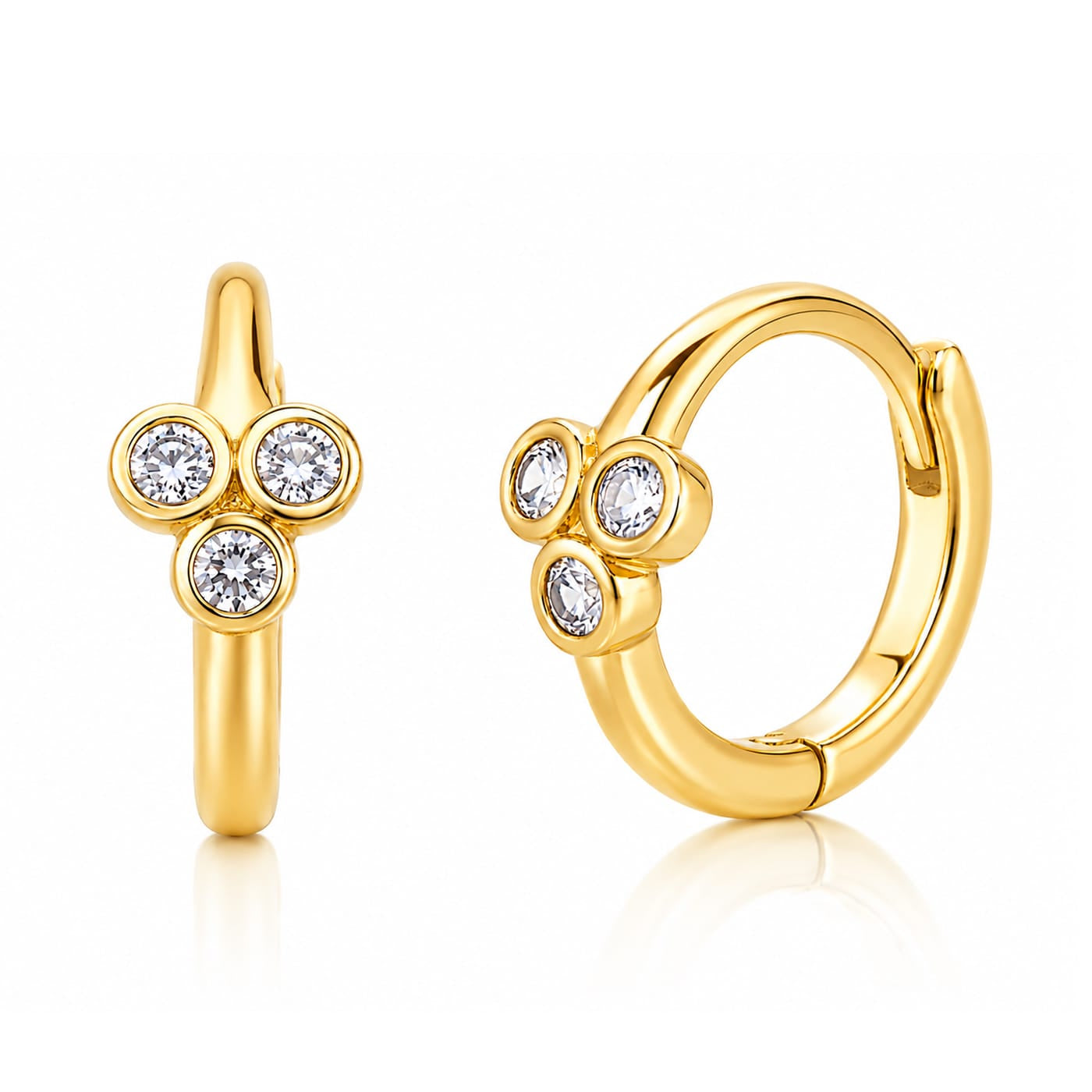 TAI JEWELRY Earrings GOLD Mini Cubic Zirconia Cluster Huggie Earrings