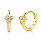 TAI JEWELRY Earrings GOLD Mini Cubic Zirconia Cluster Huggie Earrings