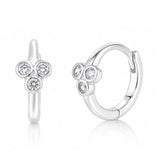TAI JEWELRY Earrings SILVER Mini Cubic Zirconia Cluster Huggie Earrings