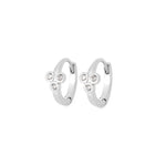 TAI JEWELRY Earrings SILVER Mini Cubic Zirconia Cluster Huggie Earrings