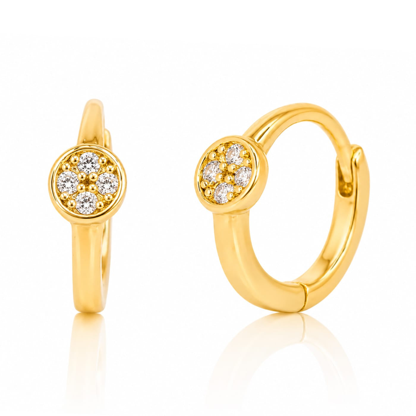 TAI JEWELRY Earrings GOLD Mini Disc Huggie Earrings
