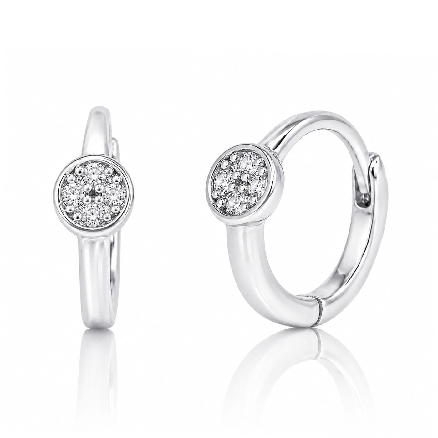 TAI JEWELRY Earrings SILVER Mini Disc Huggie Earrings