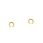 TAI JEWELRY Earrings Gold Mini Etched Horseshoe Studs
