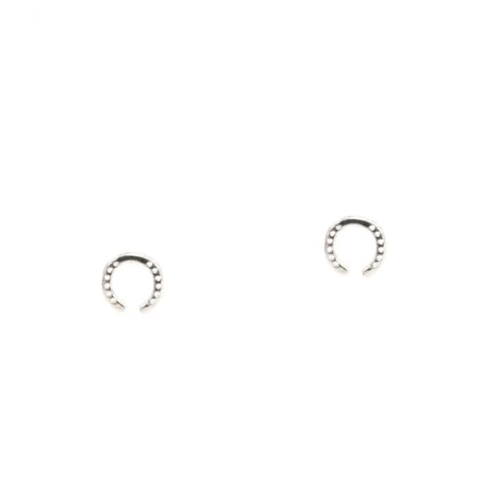 TAI JEWELRY Earrings Silver Mini Etched Horseshoe Studs
