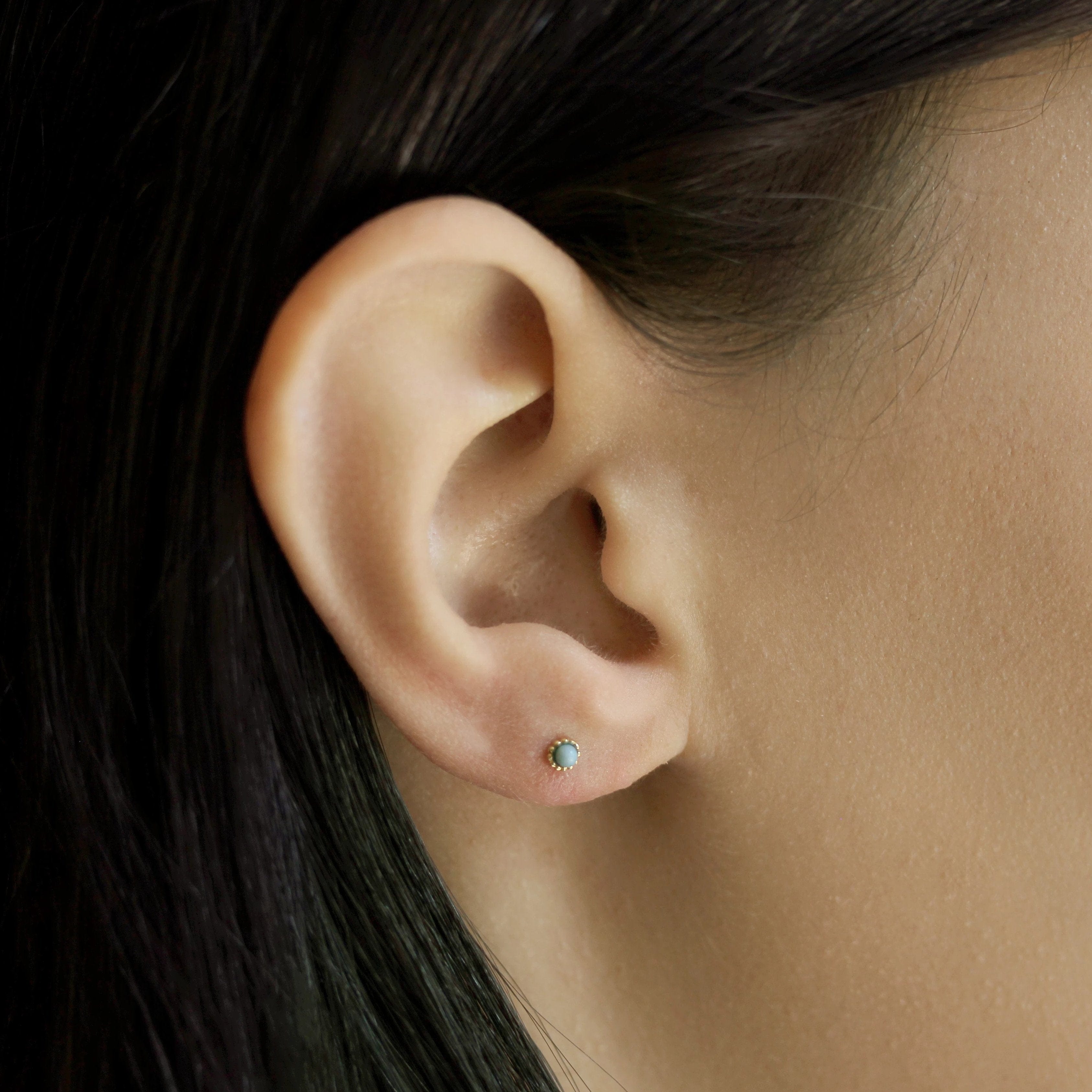 TAI JEWELRY Earrings Mini Gold Trim Post Earring