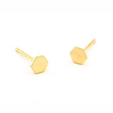 TAI JEWELRY Earrings Gold Mini Hexagon Studs