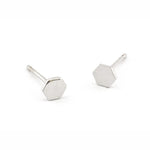 TAI JEWELRY Earrings Silver Mini Hexagon Studs