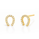 TAI JEWELRY Earrings Gold Mini Horseshoe Earrings