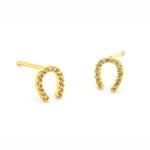 TAI JEWELRY Earrings Gold Mini Horseshoe Earrings